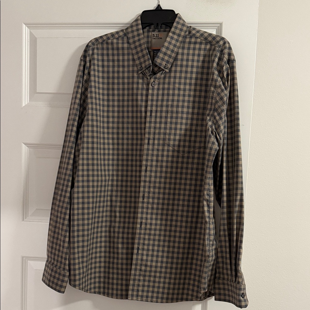 5.11 Tactical Blue and Tan Checkered Shirt